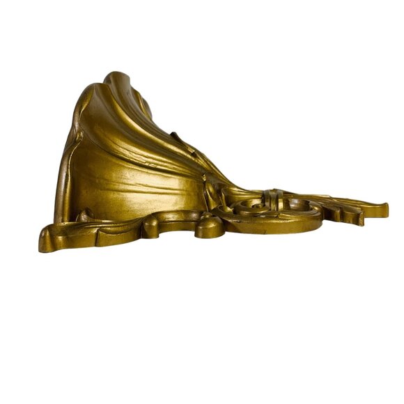 Hollywood Regency Gold Tone Wall Pocket Sconce Vase French Style Decor MCM VTG - Picture 4 of 11